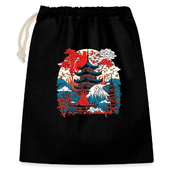 Art paysager des temples d’Asie - Sac cadeau 40 x 50 cm - noir - Devant