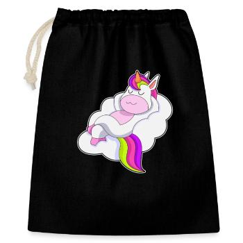 Einhorn Wolken - Geschenkbeutel aus Baumwolle (40 x 50 cm) - Schwarz - Vorne