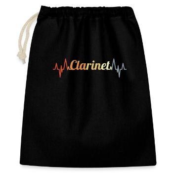 Vintage clarinet heartbeat - Gift Bag 40 x 50 cm - black - Front