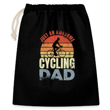 Fahrradfahrer Papa - Geschenkbeutel aus Baumwolle (40 x 50 cm) - Schwarz - Vorne