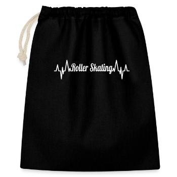 Roller skates heartbeat - Gift Bag 40 x 50 cm - black - Front