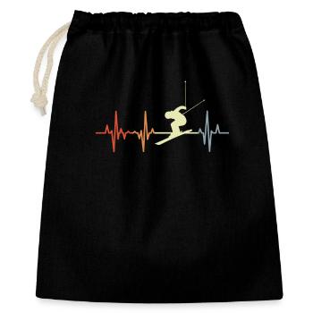 Skier palpitations ECG - Gift Bag 40 x 50 cm - black - Front