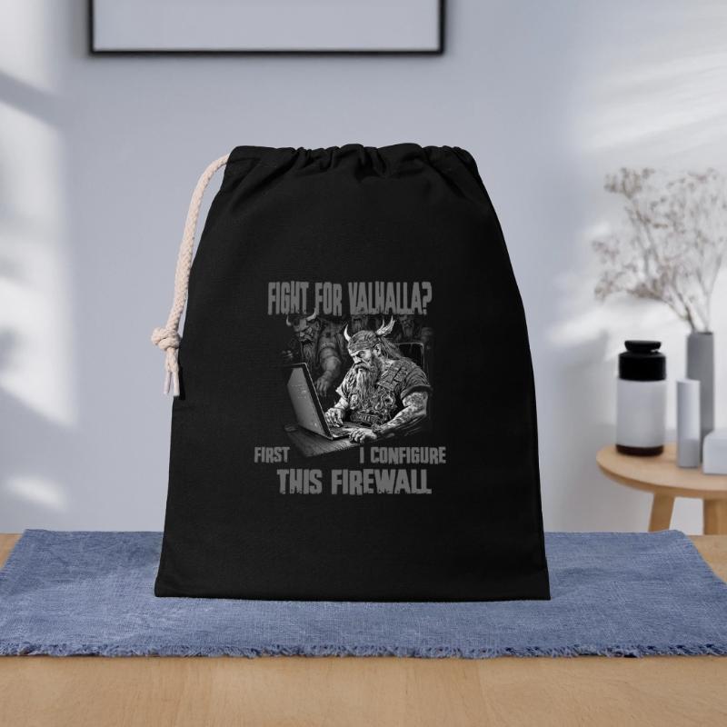 Firewall first Viking programmer black and white Gift Bag 40 x 50 cm