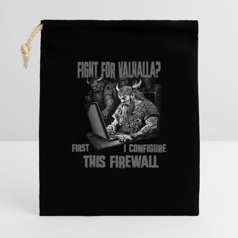 Firewall first Viking programmer black and white Gift Bag 40 x 50 cm