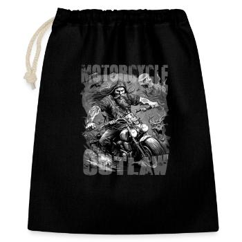 Outlaw Motorcycle Biker schwarz weiss - Geschenkbeutel aus Baumwolle (40 x 50 cm) - Schwarz - Vorne