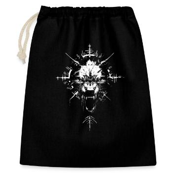 Fenriswolf Fenrir Wolf Nordische Mythologie Norse - Geschenkbeutel aus Baumwolle (40 x 50 cm) - Schwarz - Vorne