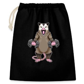 Beutelratte Bodybuilder Hanteln Bodybuilding - Geschenkbeutel aus Baumwolle (40 x 50 cm) - Schwarz - Vorne