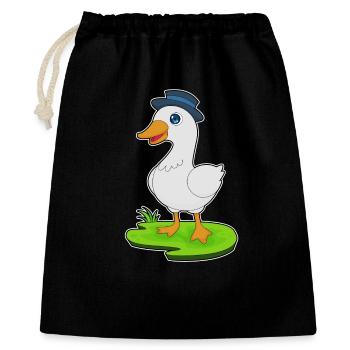 Ente Hut - Geschenkbeutel aus Baumwolle (40 x 50 cm) - Schwarz - Vorne