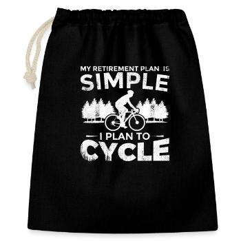Ruhestand Radfahren - Geschenkbeutel aus Baumwolle (40 x 50 cm) - Schwarz - Vorne