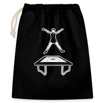 Trampolinspringen Kind - Geschenkbeutel aus Baumwolle (40 x 50 cm) - Schwarz - Vorne