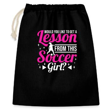 Fille de football - Sac cadeau 40 x 50 cm - noir - Devant