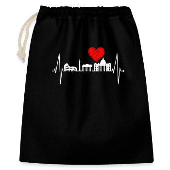 Rom Kolosseum Herzschlag Roma Skyline Rome Italien - Geschenkbeutel aus Baumwolle (40 x 50 cm) - Schwarz - Vorne