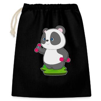 Panda Bodybuilder Hanteln Bodybuilding - Geschenkbeutel aus Baumwolle (40 x 50 cm) - Schwarz - Vorne