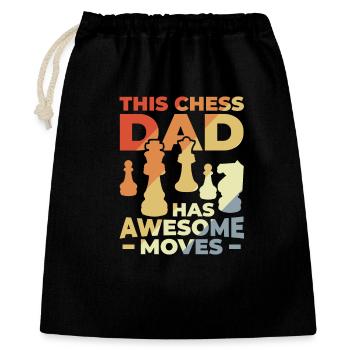 Schach Papa - Geschenkbeutel aus Baumwolle (40 x 50 cm) - Schwarz - Vorne
