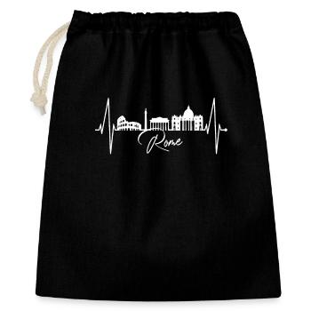 Rom Kolosseum Herzschlag Roma Skyline Rome Italien - Geschenkbeutel aus Baumwolle (40 x 50 cm) - Schwarz - Vorne
