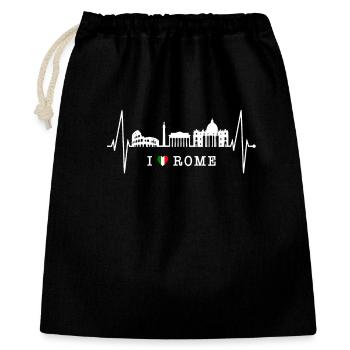 Rom Kolosseum Herzschlag Roma Skyline Rome Italien - Geschenkbeutel aus Baumwolle (40 x 50 cm) - Schwarz - Vorne