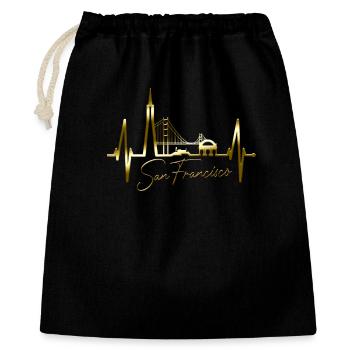 San Francisco Skyline Heartbeat Californie États-Unis - Sac cadeau 40 x 50 cm - noir - Devant