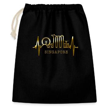 Singapore Skyline Heartbeat Asia I Love Singapore - Gift Bag 40 x 50 cm - black - Front
