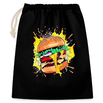 Burger au fromage supplémentaire Cheeseburge - Sac cadeau 40 x 50 cm - noir - Devant
