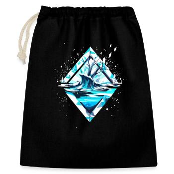 Snow Ice Crystal Winter Landscape - Gift Bag 40 x 50 cm - black - Front