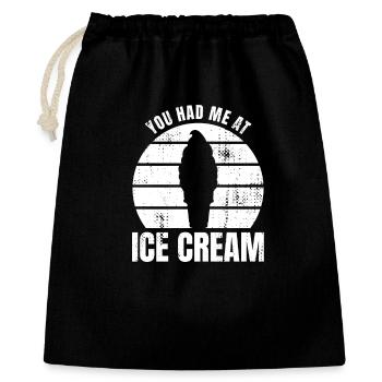Citation amusante d’un amateur de crème glacée - Sac cadeau 40 x 50 cm - noir - Devant