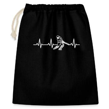 Cricket Player Heartbeat - Gift Bag 40 x 50 cm - black - Front