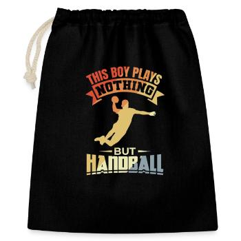 Le garçon ne joue que du handball - Sac cadeau 40 x 50 cm - noir - Devant