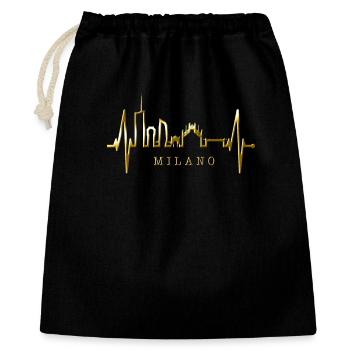 Milan Skyline Italy Heartbeat Fan Love Milano - Gift Bag 40 x 50 cm - black - Front