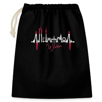 Vienne Skyline Heartbeat Autriche Amour Vienne - Sac cadeau 40 x 50 cm - noir - Devant