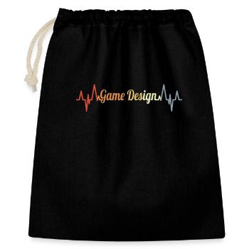 Conception de jeux Palpitations cardiaques - Sac cadeau 40 x 50 cm - noir - Devant