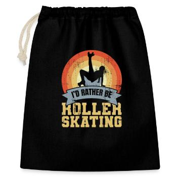 Rollschuhlaufen Liebe - Geschenkbeutel aus Baumwolle (40 x 50 cm) - Schwarz - Vorne