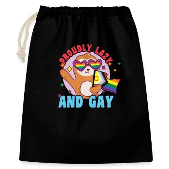 Fabelhaftes Faultier-Leben mit LGBT-Flagge - Geschenkbeutel aus Baumwolle (40 x 50 cm) - Schwarz - Vorne