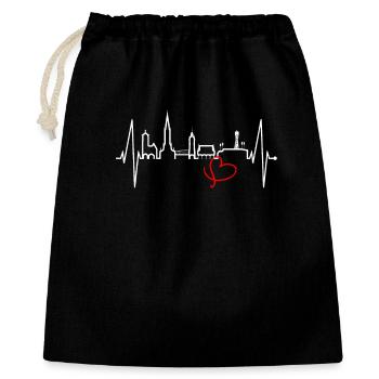 Freiburg im Breisgau Skyline Heartbeat Freiburger - Gift Bag 40 x 50 cm - black - Front