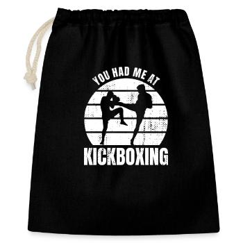 Tu m’as eu au kickboxing - Sac cadeau 40 x 50 cm - noir - Devant