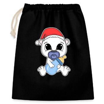 Bear Baby Christmas Polar Bear - Gift Bag 40 x 50 cm - black - Front