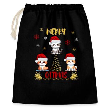 Merry Catmas Cat Lover Funny Cute - Gift Bag 40 x 50 cm - black - Front