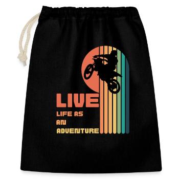 Living Life as an Adventure - Moto Cross - Gift Bag 40 x 50 cm - black - Front