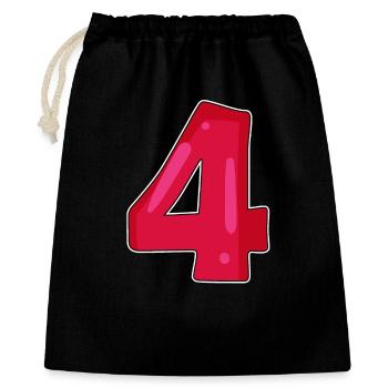 Number Four Digit Number Fourth Fourth - Gift Bag 40 x 50 cm - black - Front