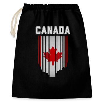 Drapeau du Canada, fierté canadienne - Sac cadeau 40 x 50 cm - noir - Devant