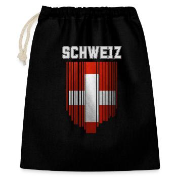 Drapeau de la Suisse, fierté suisse - Sac cadeau 40 x 50 cm - noir - Devant