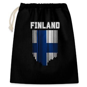 Drapeau de la Finlande, fierté finlandaise - Sac cadeau 40 x 50 cm - noir - Devant