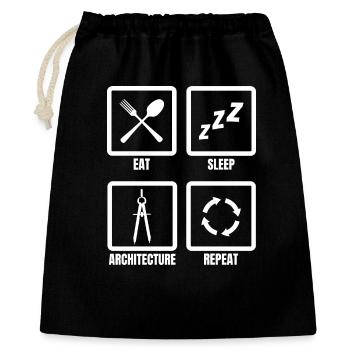 Eat Sleep Architecture Repeat - Gift Bag 40 x 50 cm - black - Front