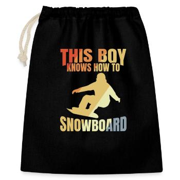 Snowboard Boy - Gift Bag 40 x 50 cm - black - Front