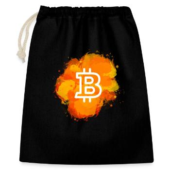 Bitcoin Crypto Cryptocurrency Splash - Geschenkbeutel aus Baumwolle (40 x 50 cm) - Schwarz - Vorne