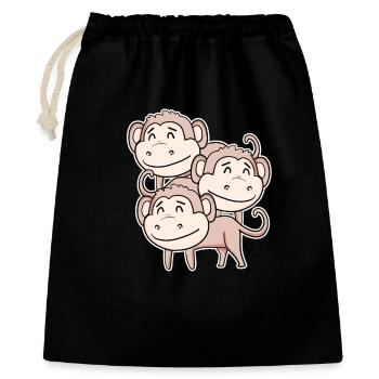 Singe mignon - Motif de singe - Sac cadeau 40 x 50 cm - noir - Devant