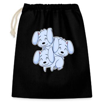 Motif de lapin - Sac cadeau 40 x 50 cm - noir - Devant