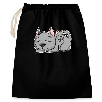 Cat Family - Cat with baby - Single parent - Gift Bag 40 x 50 cm - black - Front
