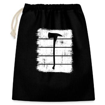 Croquis de hache de pompier - Sac cadeau 40 x 50 cm - noir - Devant