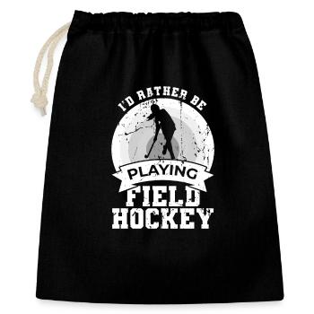 I'd rather play field hockey - Gift Bag 40 x 50 cm - black - Front