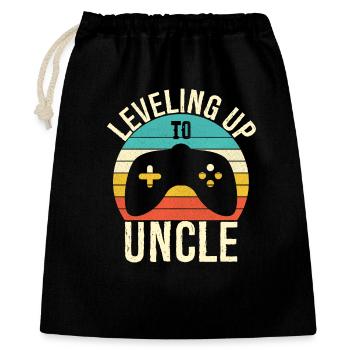 Leveling up to uncle - Gift Bag 40 x 50 cm - black - Front